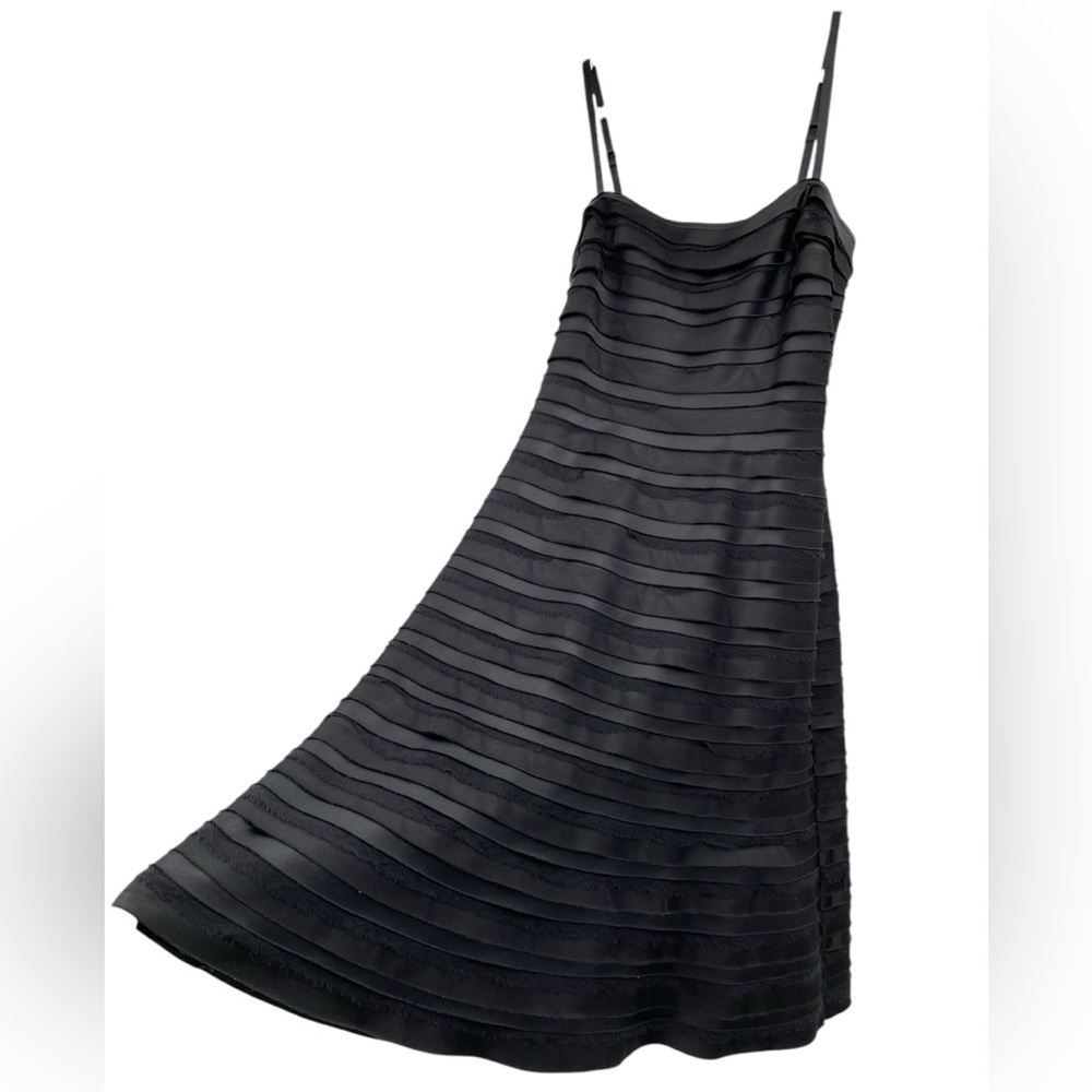 Y2K BCBGMaxAzria Black Dress Women’s‎ 6 Tiered Lace 100% Silk Whimsygoth Chic